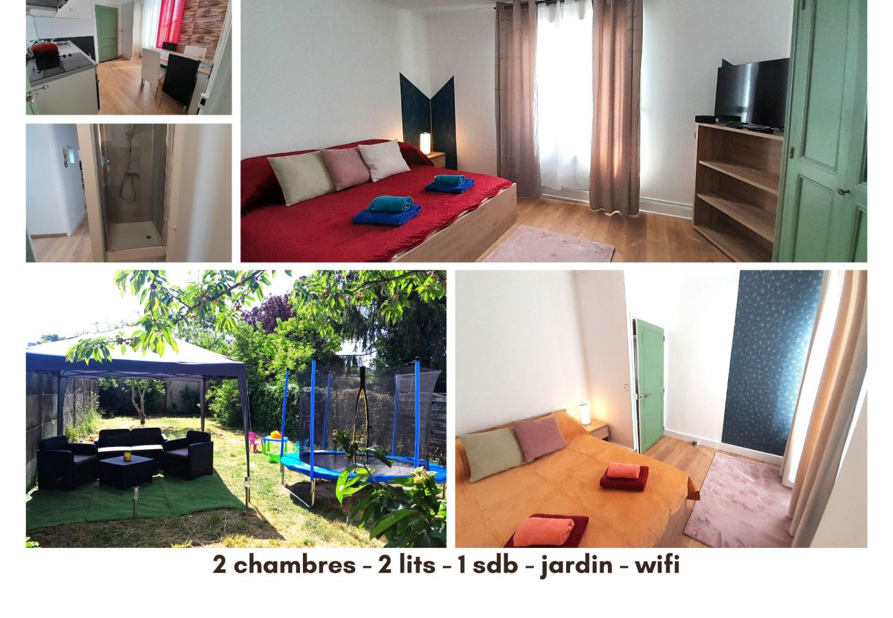 Appartement à Châteauroux - Appart cosy-4 pers-centre ville-jardin-wifi 