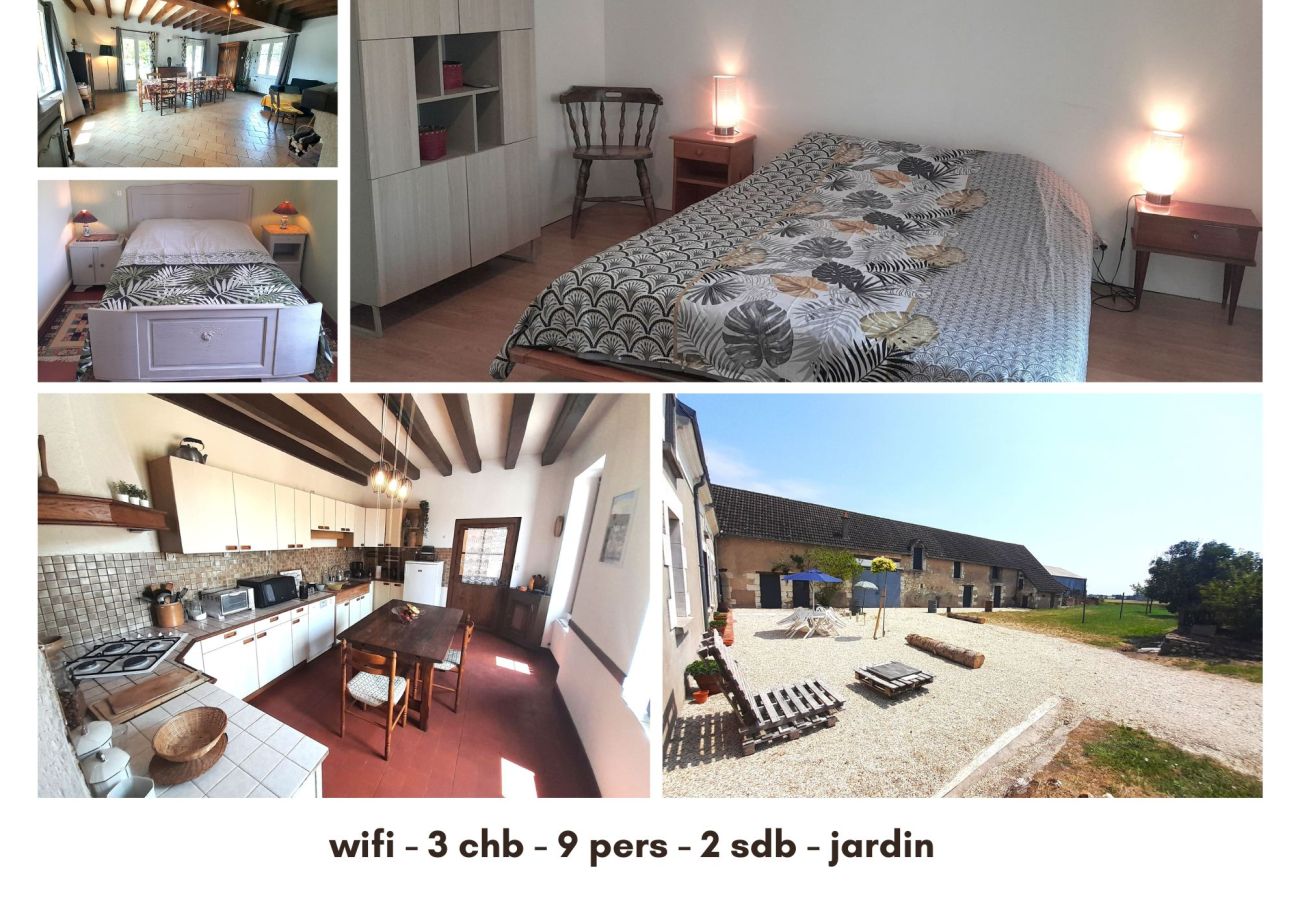 Maison à Lye - Villa Coco 9 pers grand jardin proche Beauval 