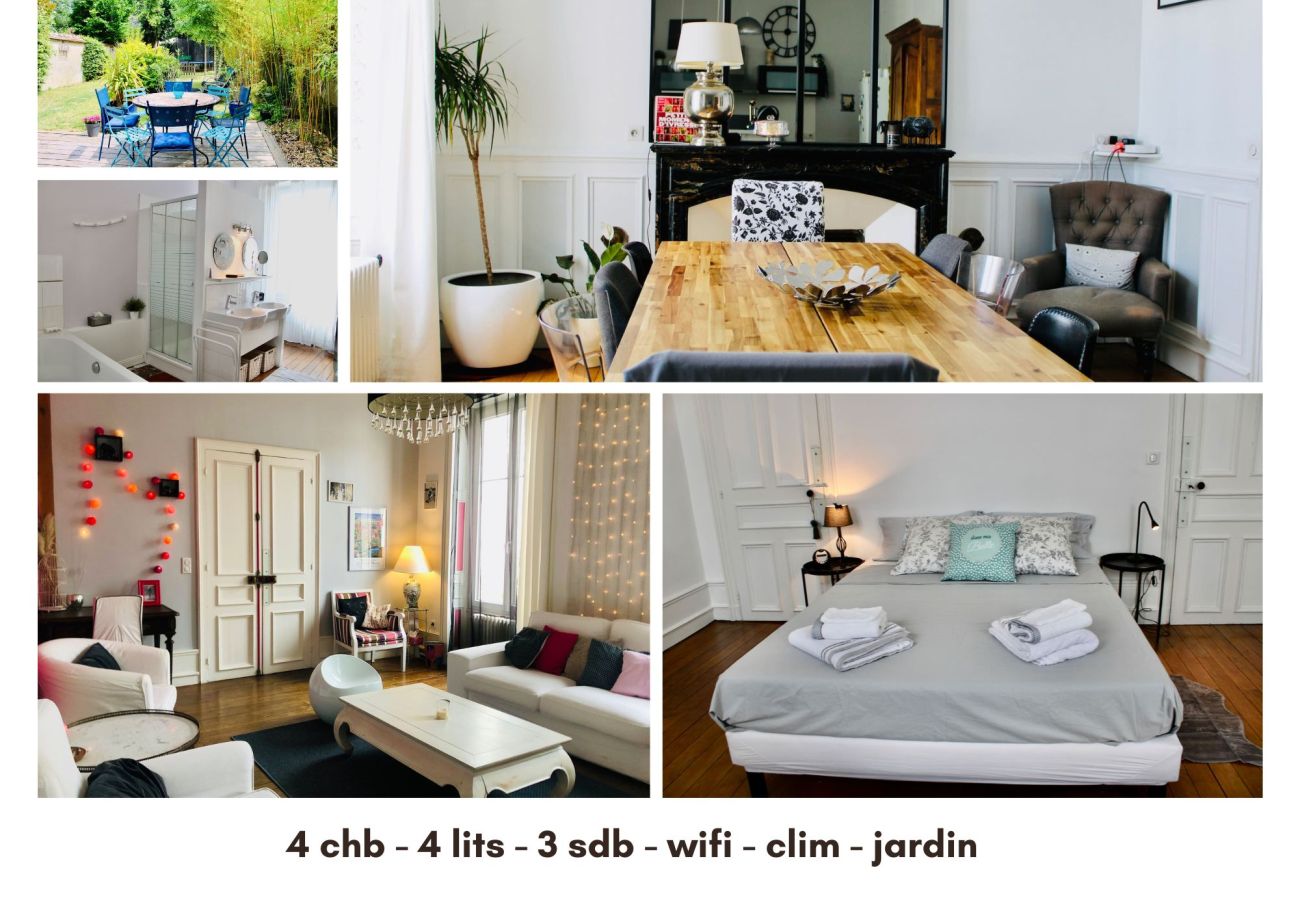 Maison à Châteauroux - Maison de caractère-4chb-centre ville-wifi-jardin 