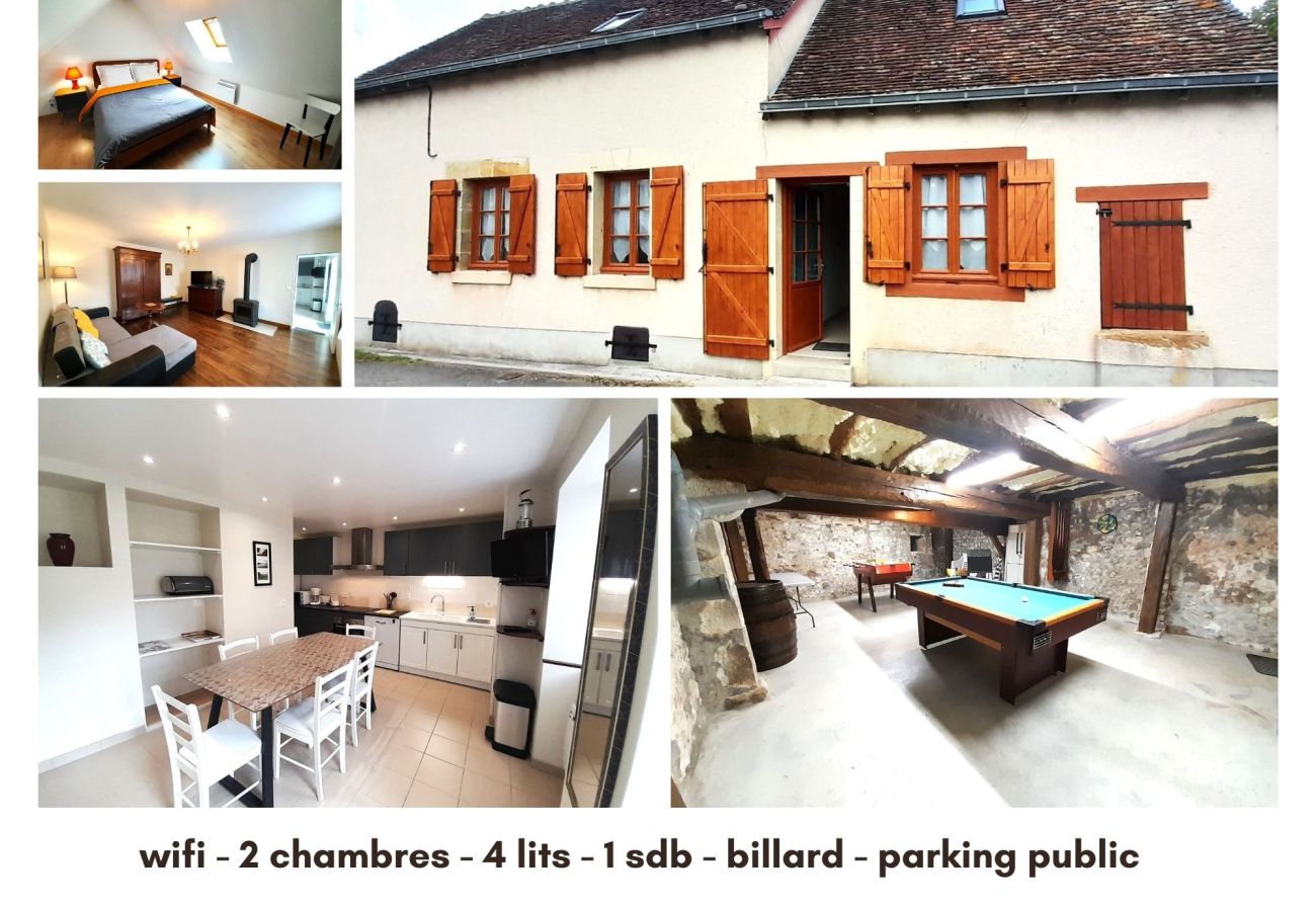 Maison à Levroux - Gite Porte de Champagne- 7 pers- billard- babyfoot 