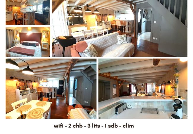 Appartement à Châteauroux - Duplex-Chtx centre-2chb- 6pers- terrasse-wifi-clim