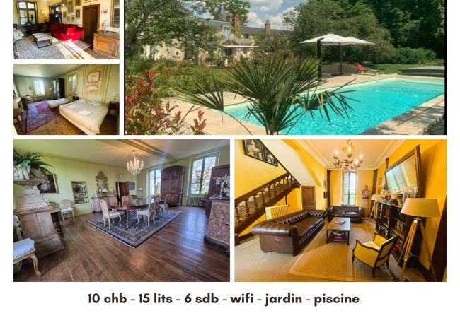 Domaine à Bagneux - La Maison de Philippine-Gite 22 pers-piscine-parc