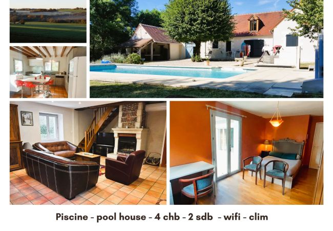 Maison à Baudres - Baudres jolie maison 6/8 pers jardin pisicne wifi 