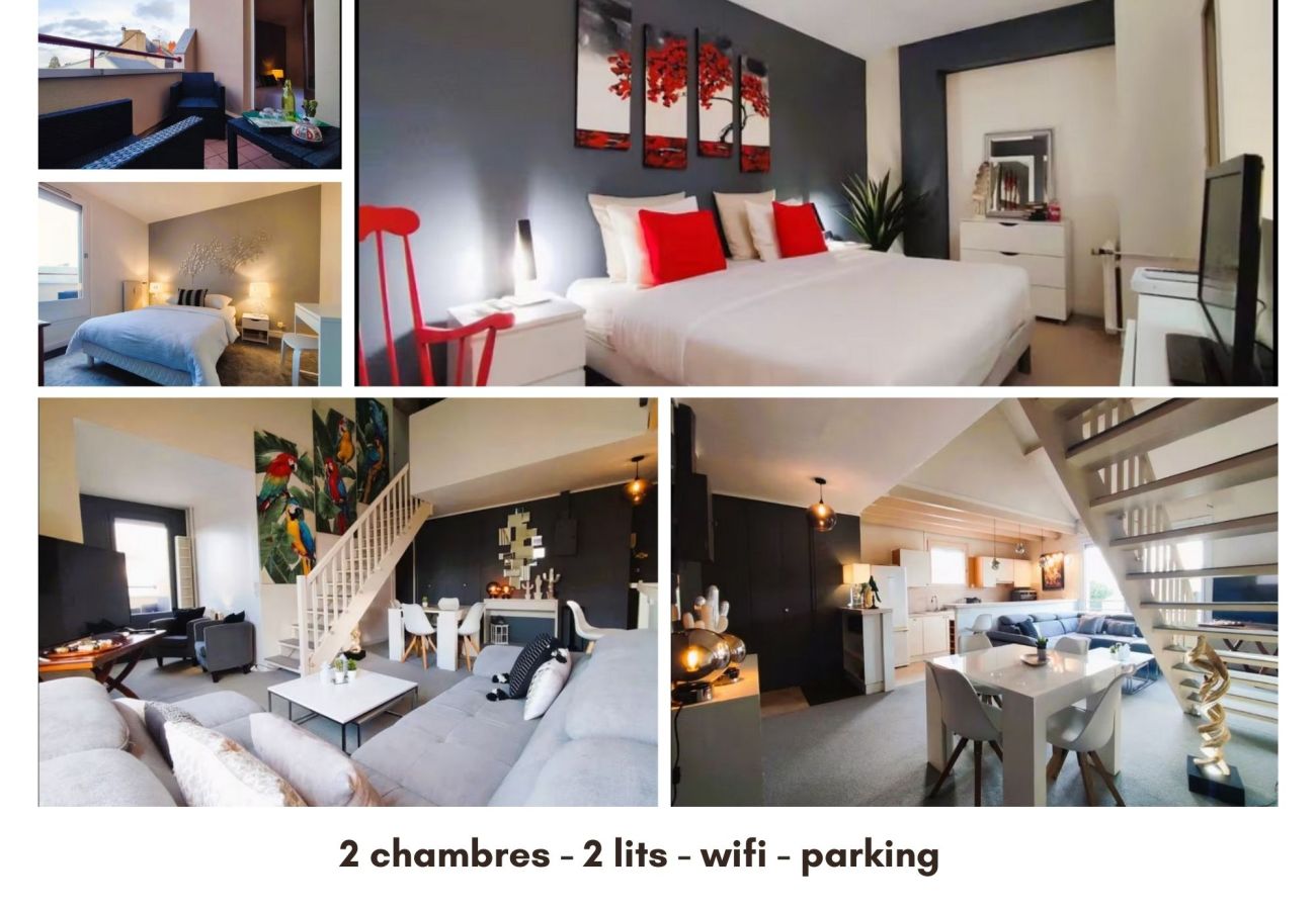 Appartement à Châteauroux - le duplex du marché - parking privé- balcon- ascenseur