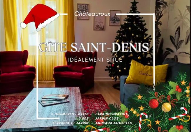 Maison à Châteauroux - Gite St Denis-jardin-wifi-3 chambres