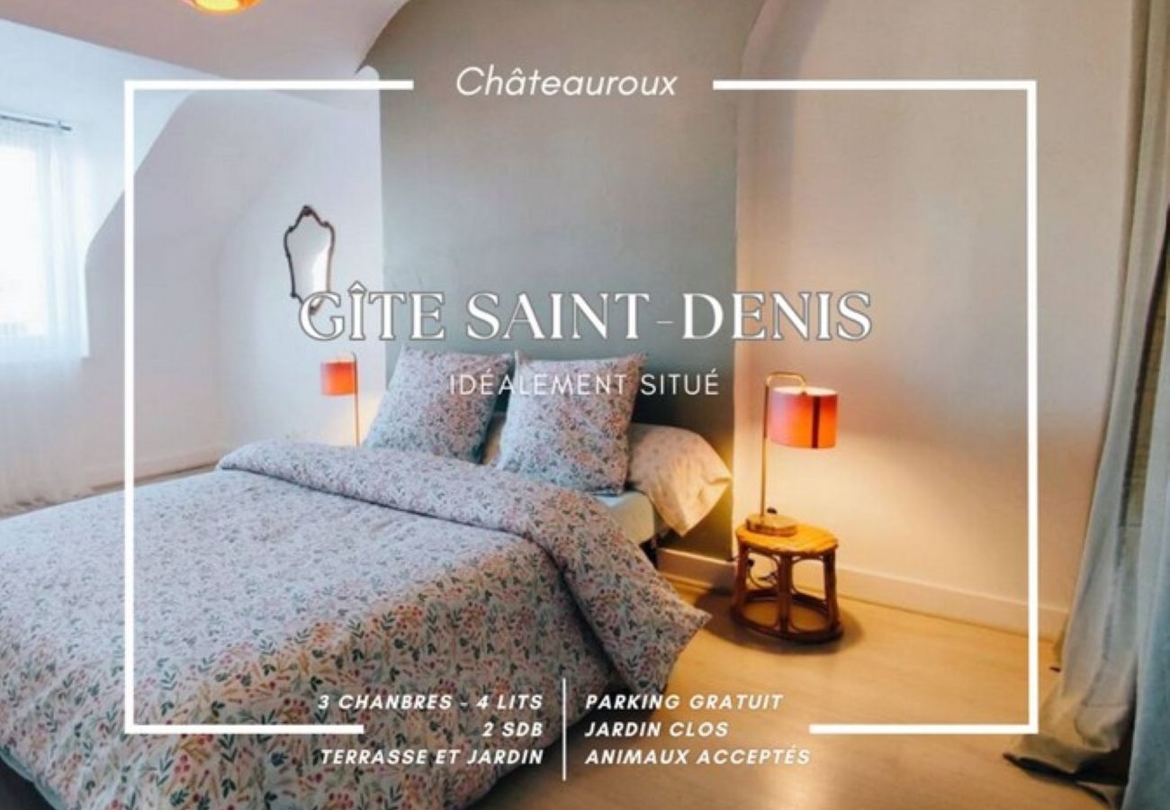 Maison à Châteauroux - Gite St Denis-jardin-wifi-3 chambres