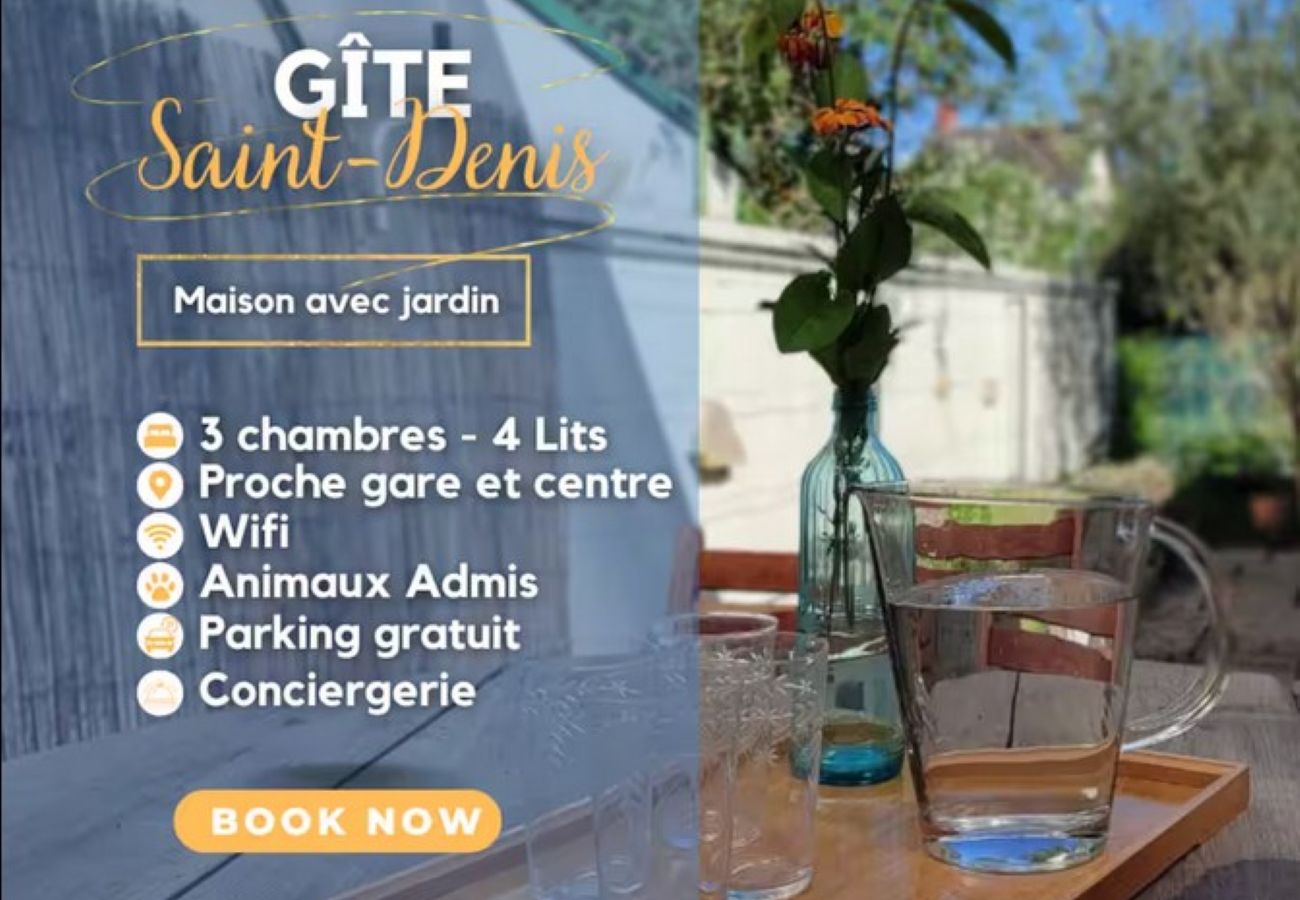 Maison à Châteauroux - Gite St Denis-jardin-wifi-3 chambres