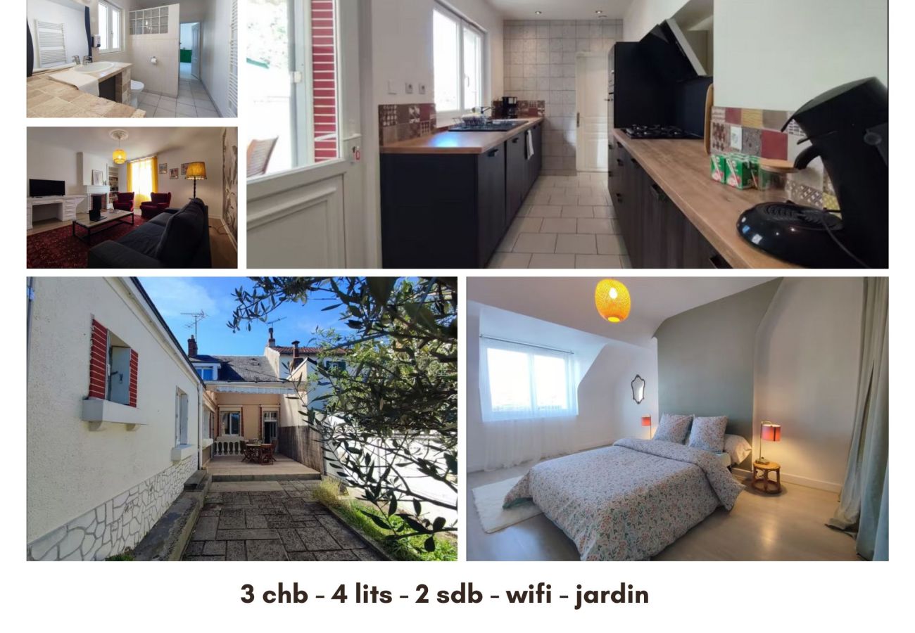 Maison à Châteauroux - Gite St Denis-jardin-wifi-3 chambres