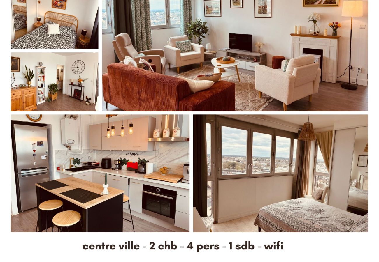 Appartement à Châteauroux - Superbe T3 - Chateauroux centre - vue panoramique - wifi